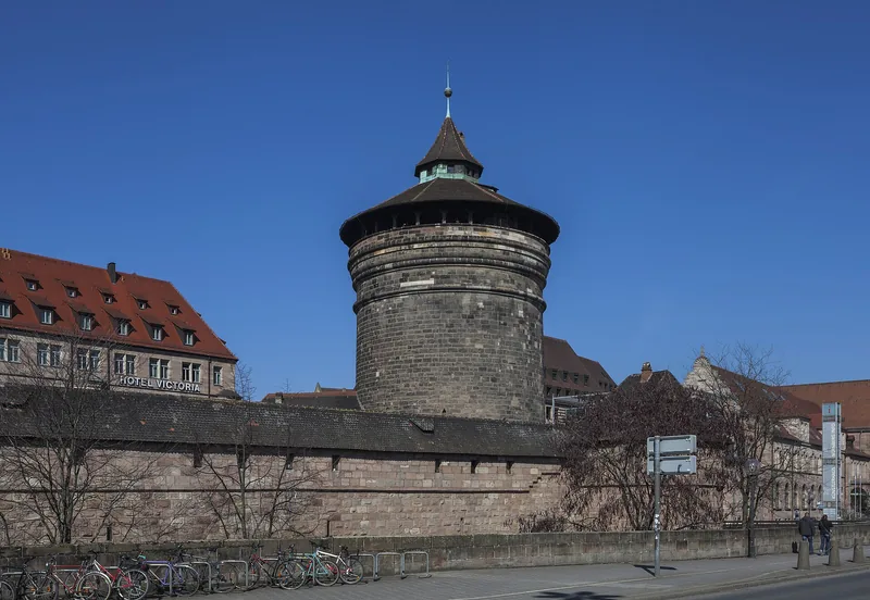 A stretch of the medieval city wall and its dry moat